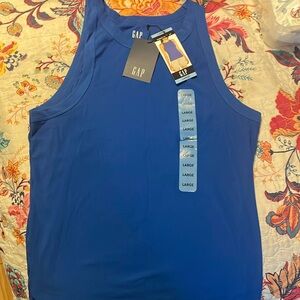 Women’s GAP  ribbed tank top blue large NWT
